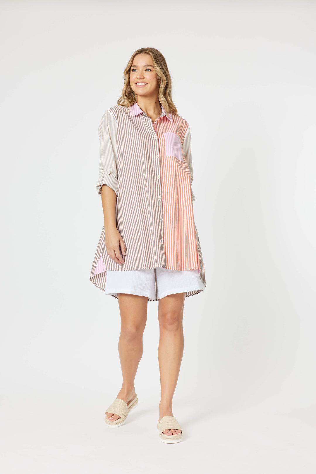 Summer Stripe Shirt - Papaya Size 12