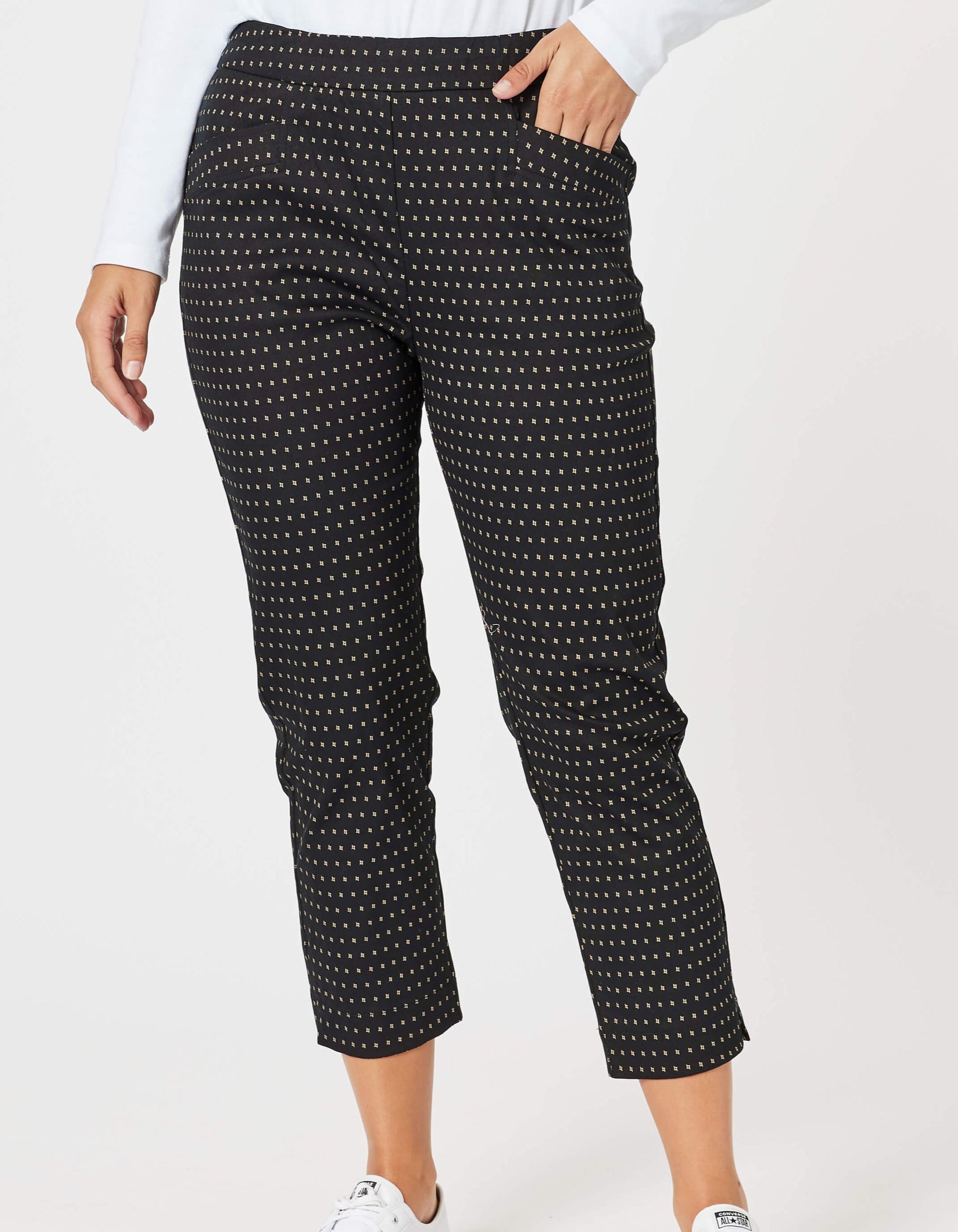 【S$ Diamond Dollar Collection】Cut-out Layered Skirt Pants -BLACK main image 1