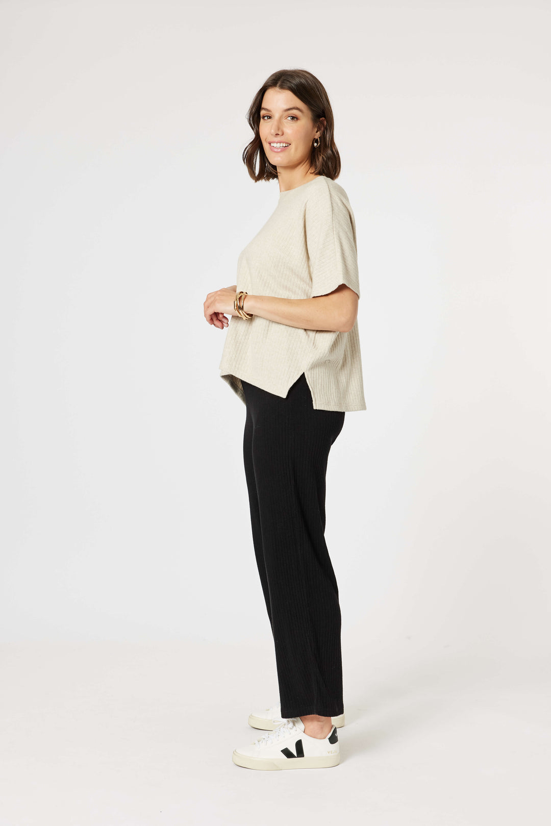 Ribbed Lounge Pant - Black