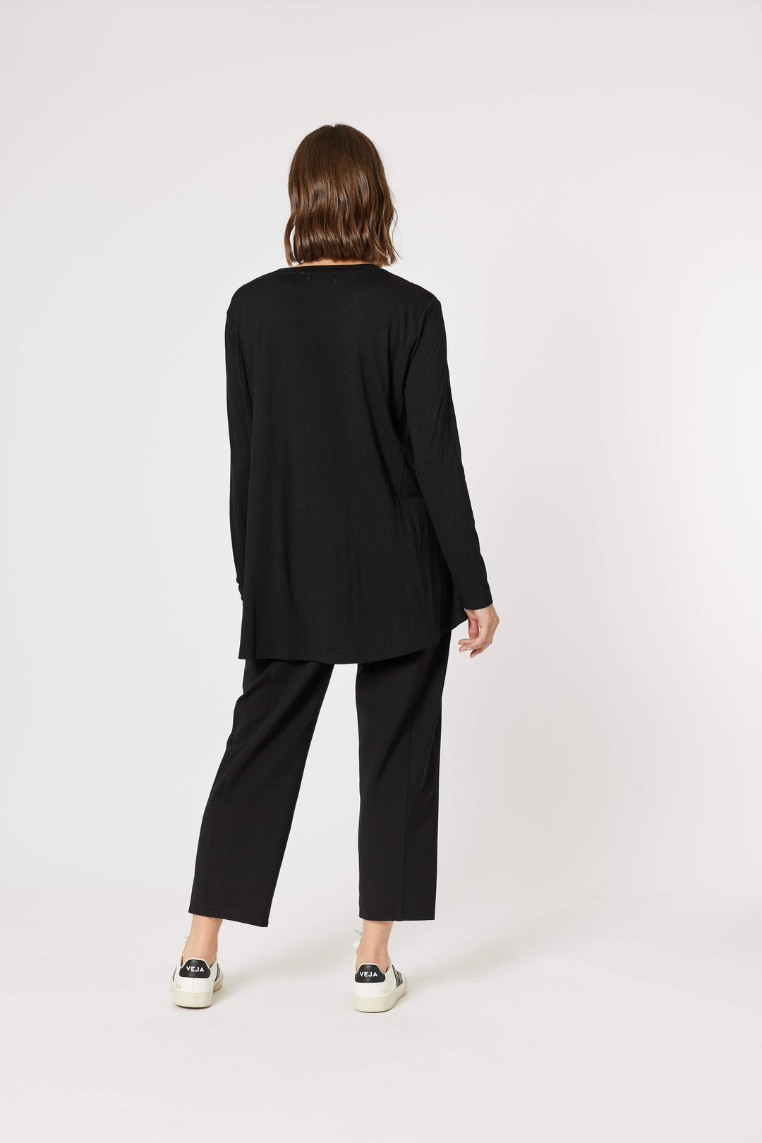 Metallic Print Long Sleeve Tee - Black/Silver