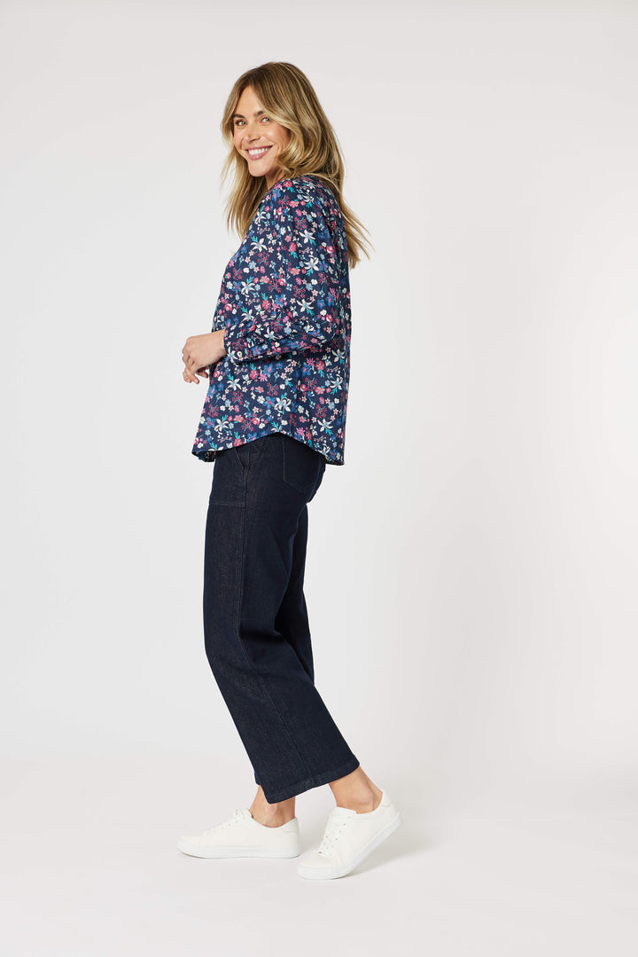 Liberty Shirt - Navy/Pink Floral