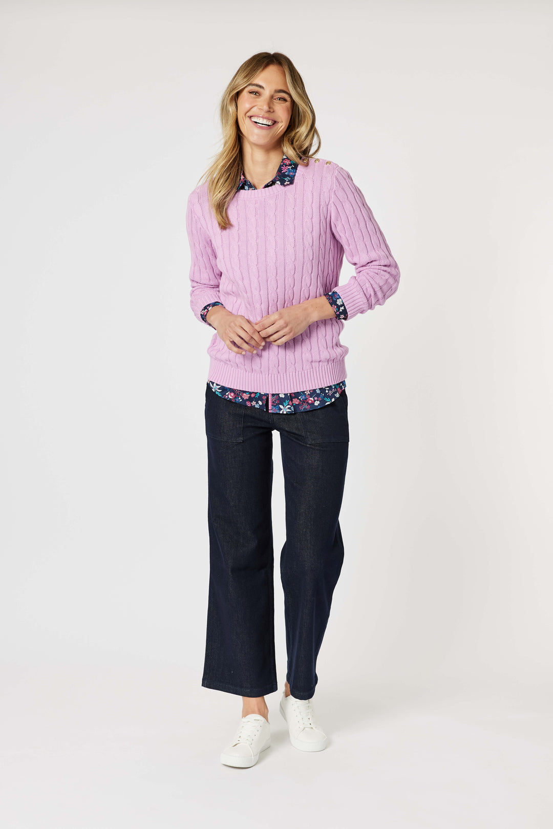 Liberty Shirt - Navy/Pink Floral