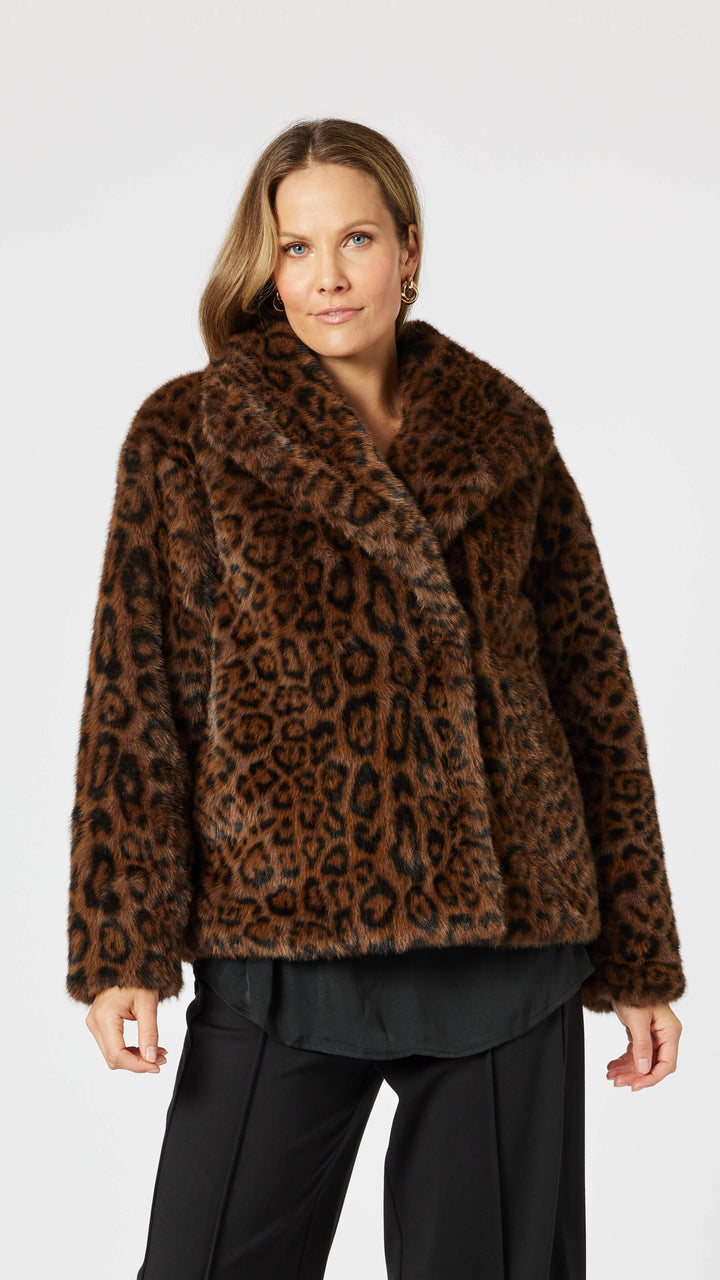After Dark Faux Fur Jacket - Animal