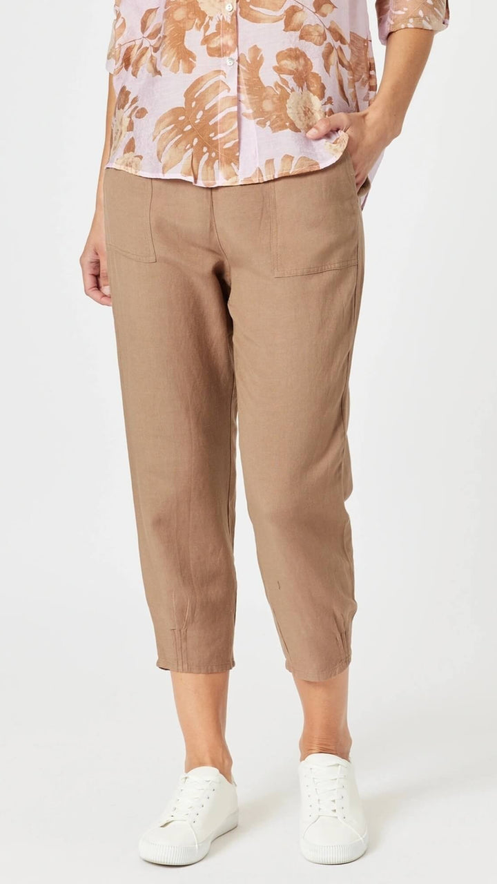 Lino Tapered Pant - Nutmeg