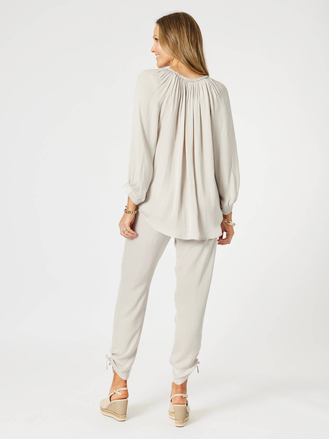 Traveller Luxe Side Tie Pant - Champagne