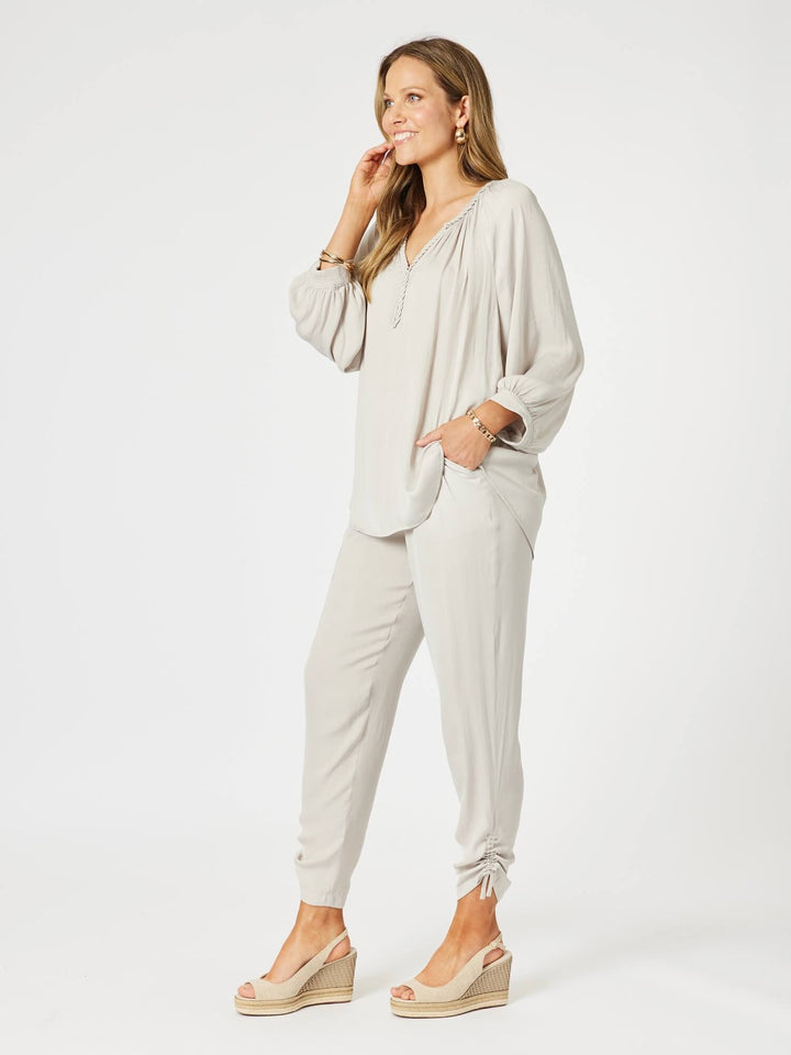 Traveller Luxe Side Tie Pant - Champagne
