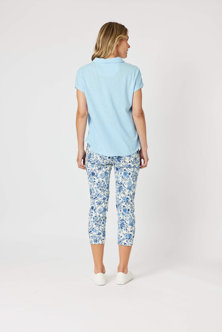 Alexandria Floral Print Pant - Blue/White