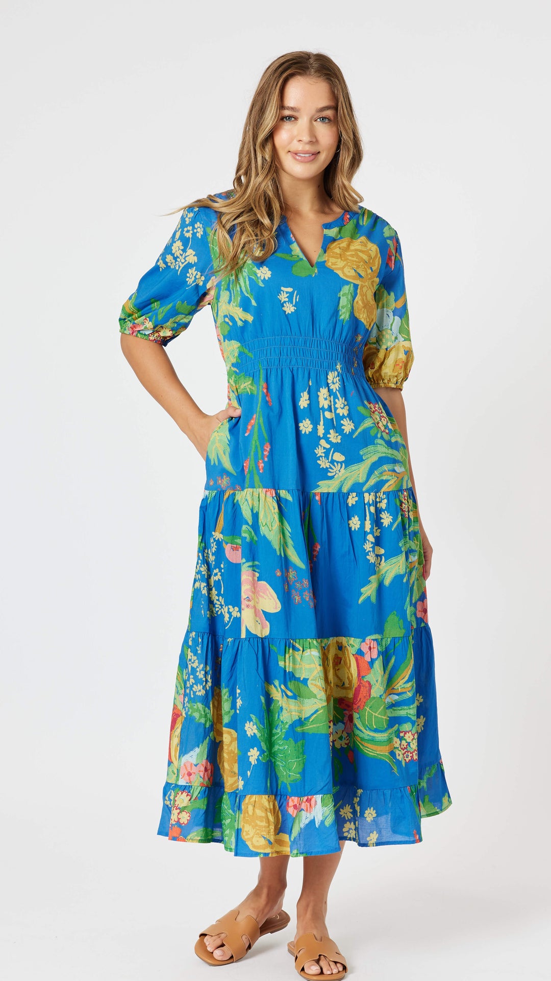 Tropics Dress - Blue/Multi