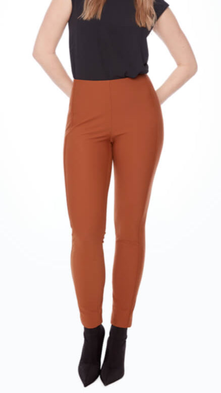 Precision Ponte Full-length Slim Pant -Burnt Orange