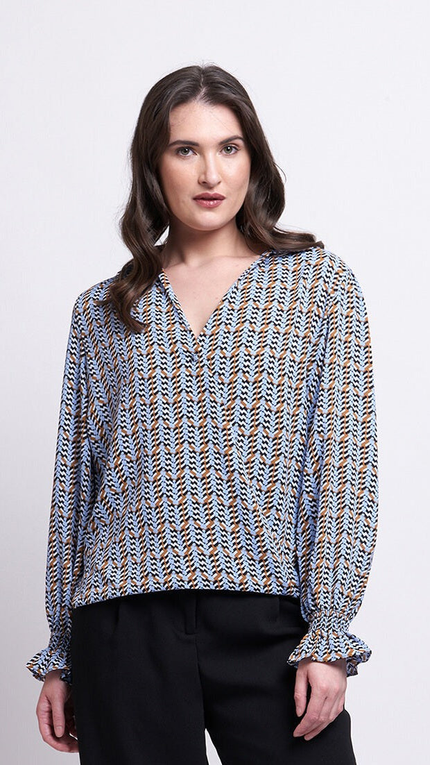 Gala Twist Blouse - Heart String Blue