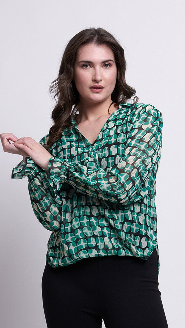 Gala Twist Blouse - Lava Green