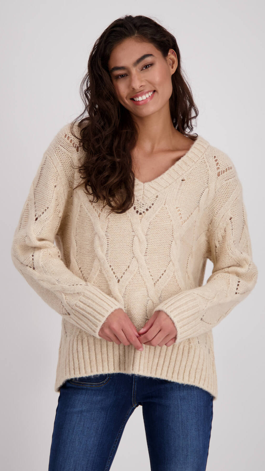 Braid Fleece Sweater - Biscuit