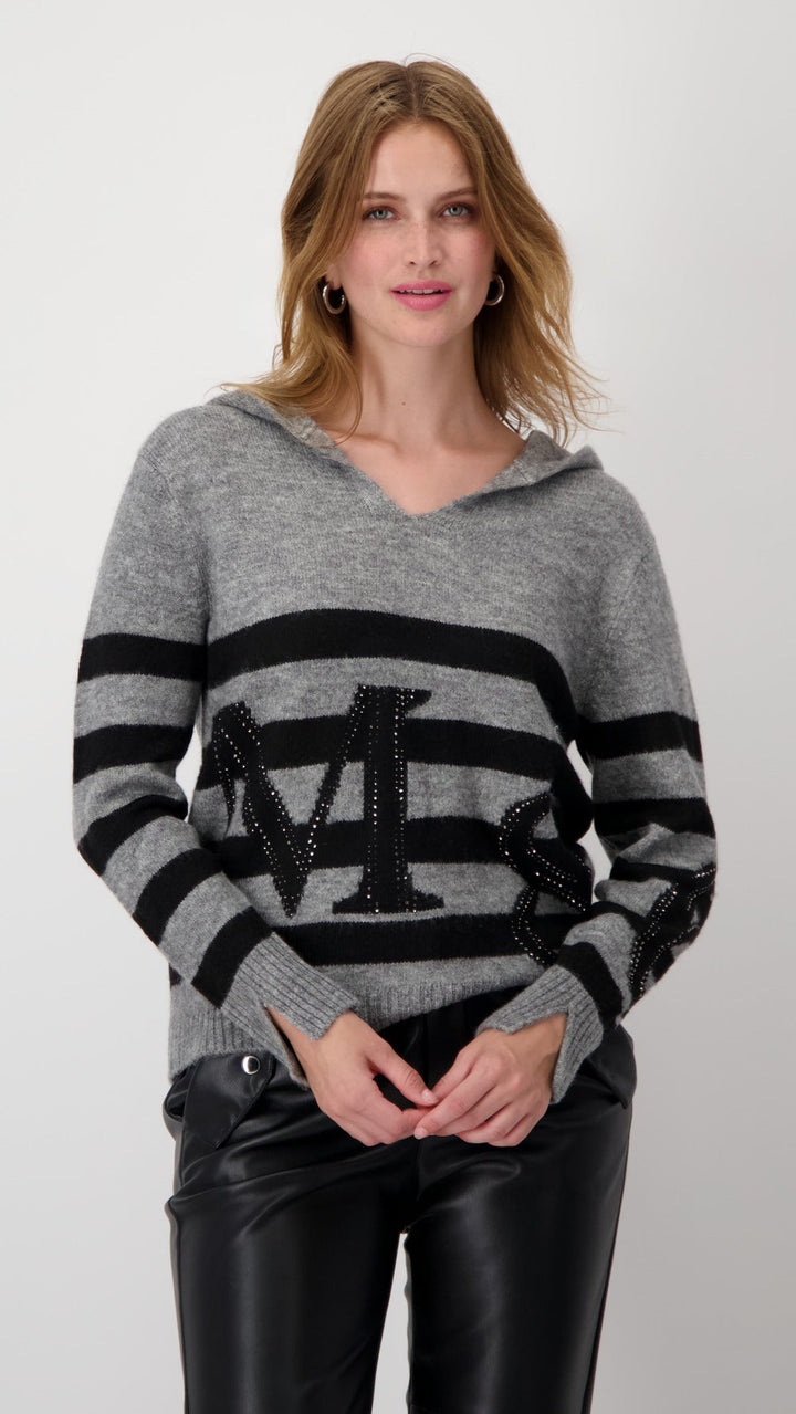 Hood M Glitter Pullover - Steel