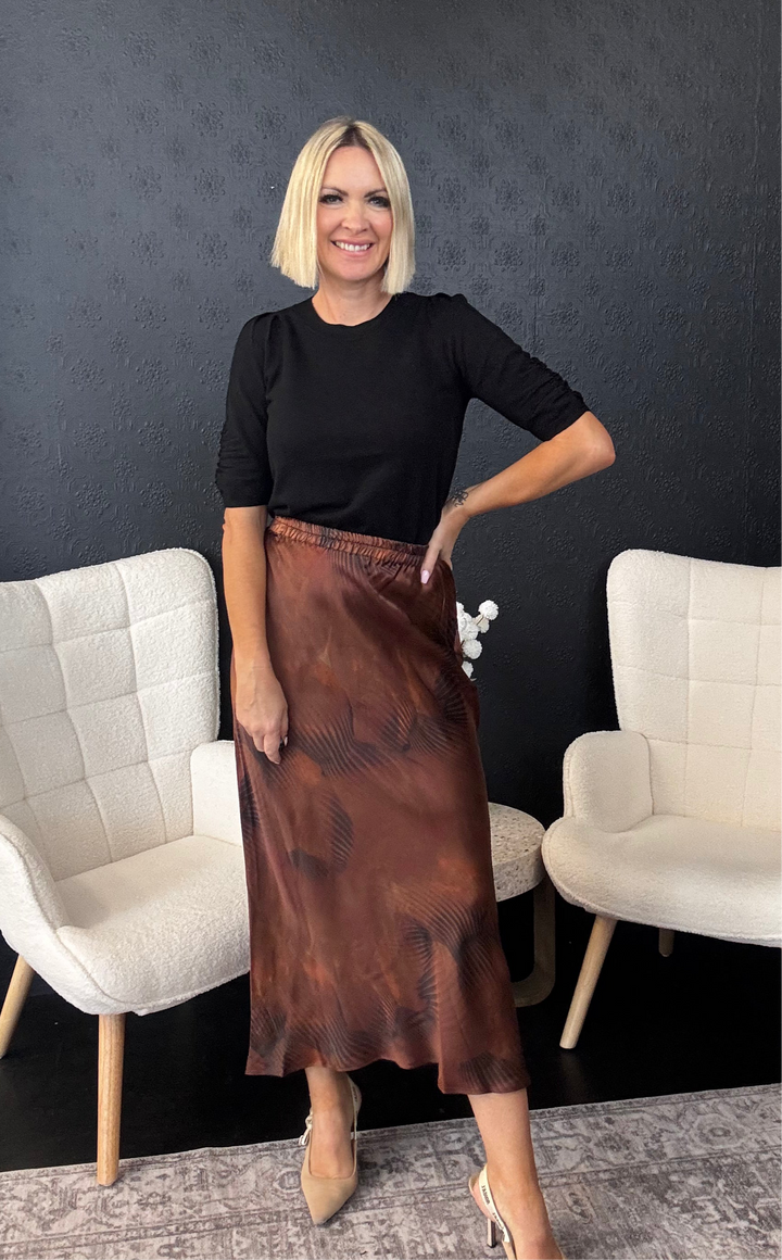 Jane Silk Skirt - Havanna