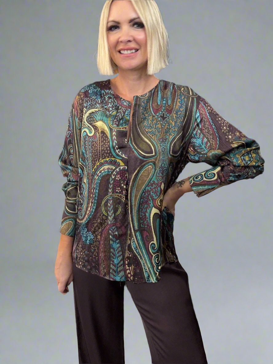 Suri Cashmere Printed Silk Blouse - Lutetia