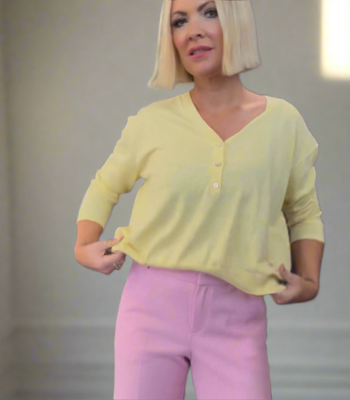 Chani Placket Knit - French Vanilla