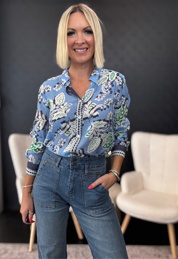 Coastal Print Shirt Size 8