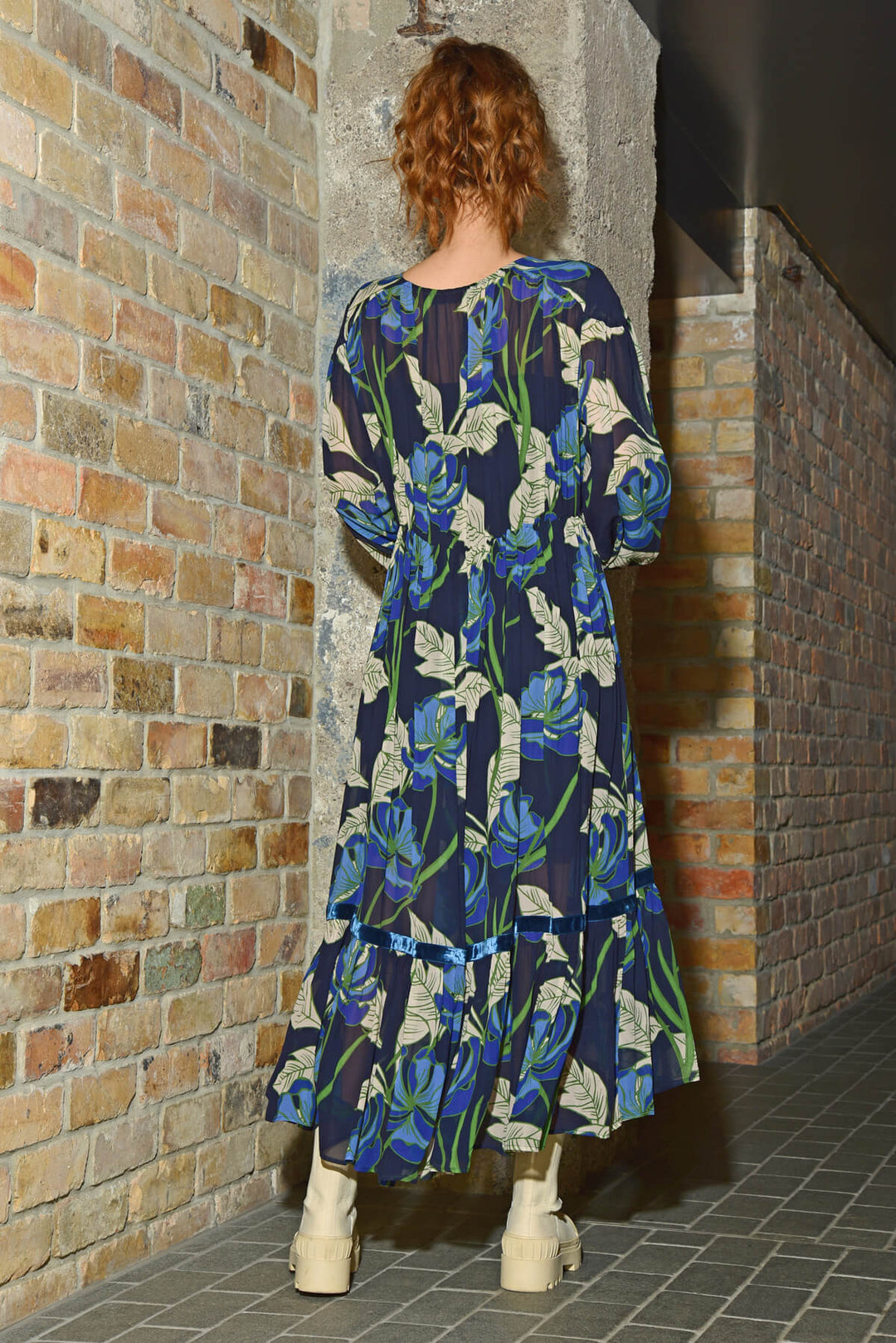 Get A Bloom Maxi Dress - Navy -Cooper Size XXL