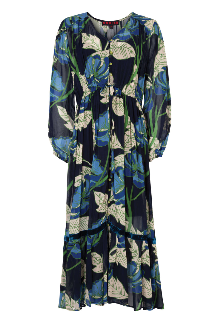 Get A Bloom Maxi Dress - Navy -Cooper Size XXL