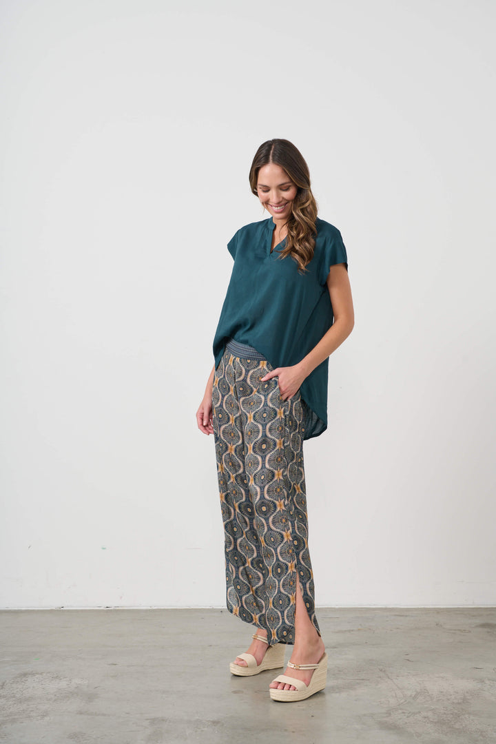 Scoop Back Hem Blouse