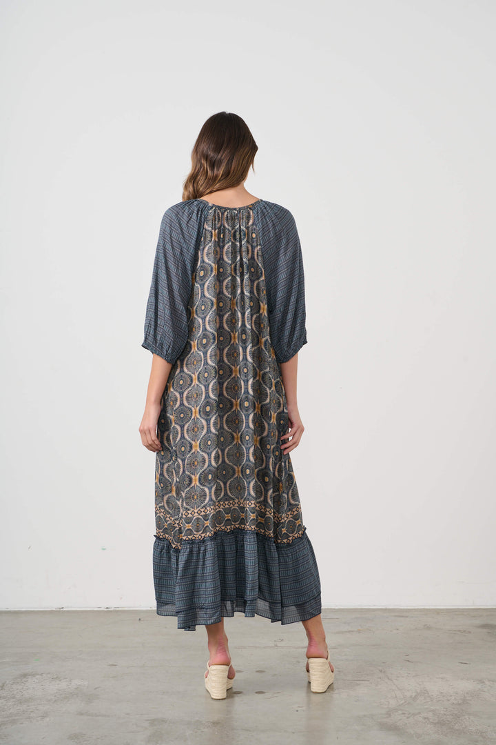 Kosmos Print Raglan Sleeve Dress