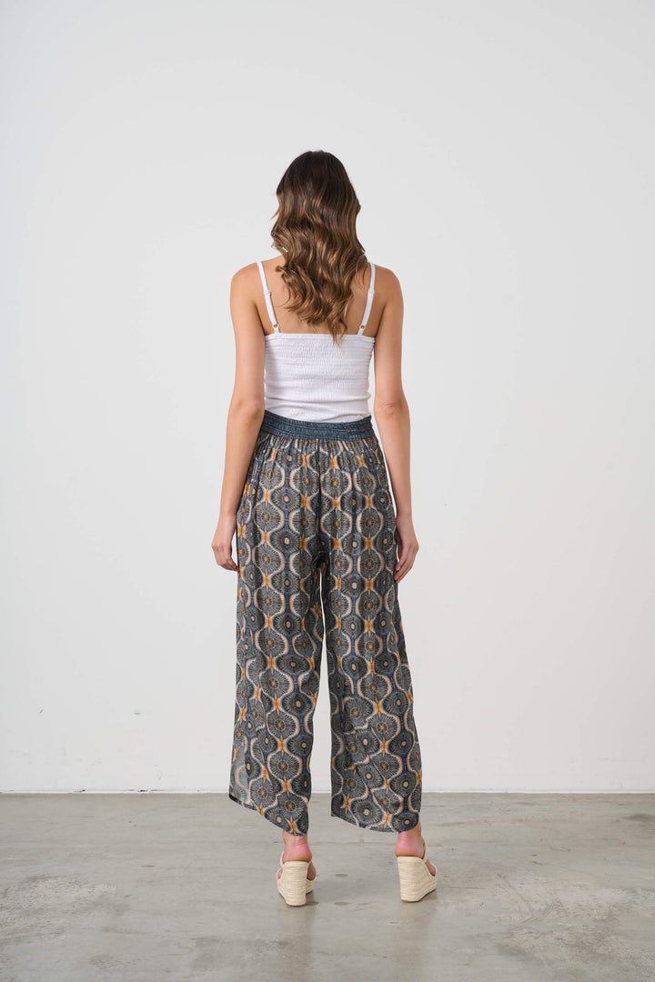 Kosmos Print Side Split Pants