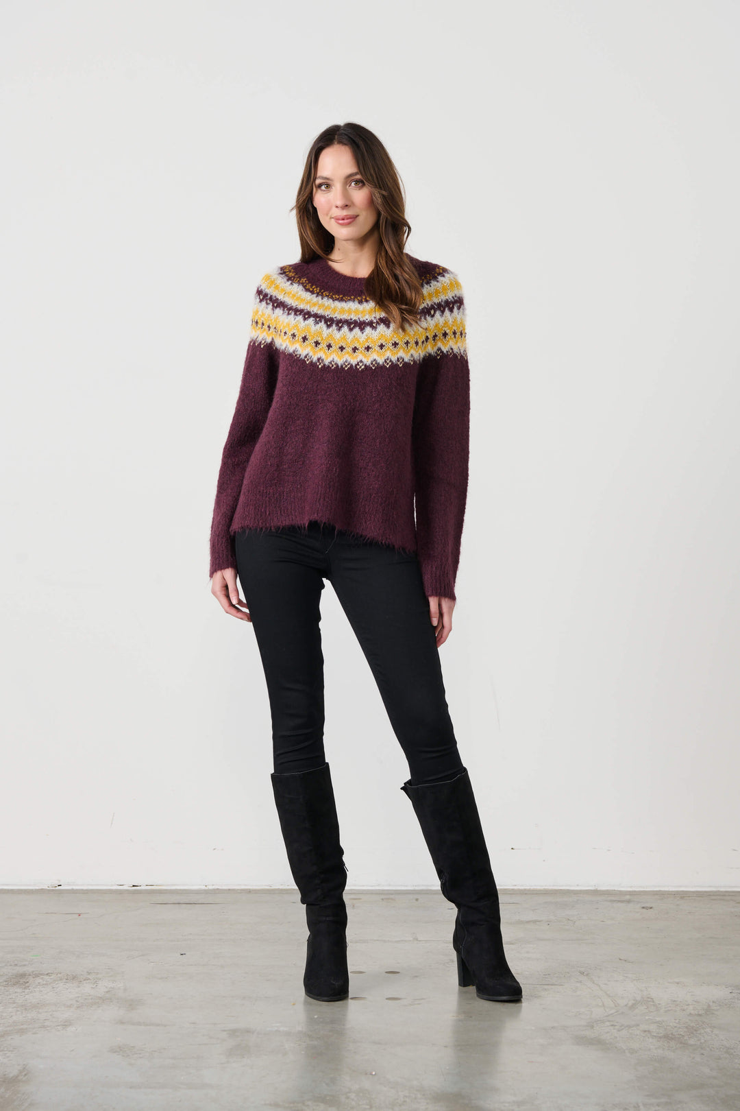 Zig Zag Jumper - Plum