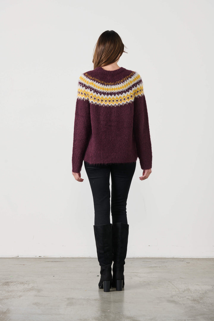 Zig Zag Jumper - Plum