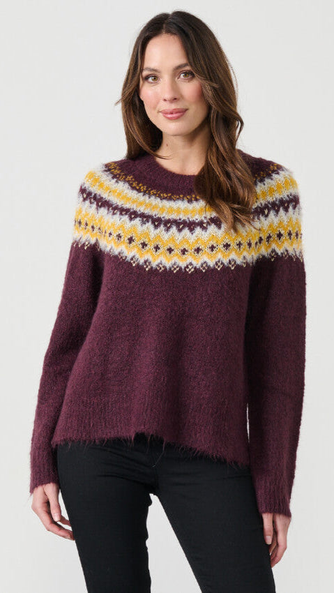 Zig Zag Jumper - Plum