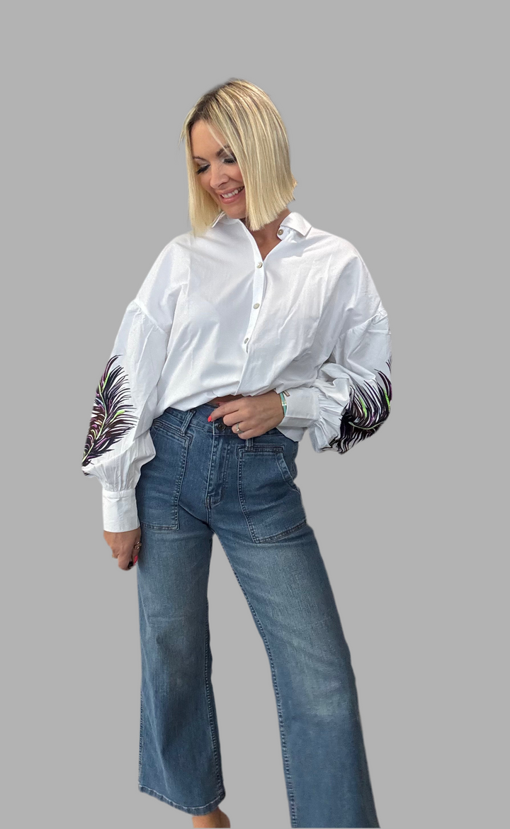Maxime Feather Shirt Size 12