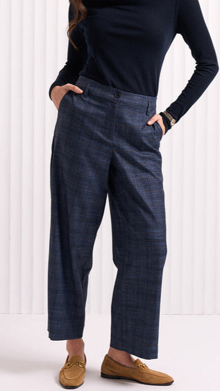 Match Maker Pant - Dark Blue Check