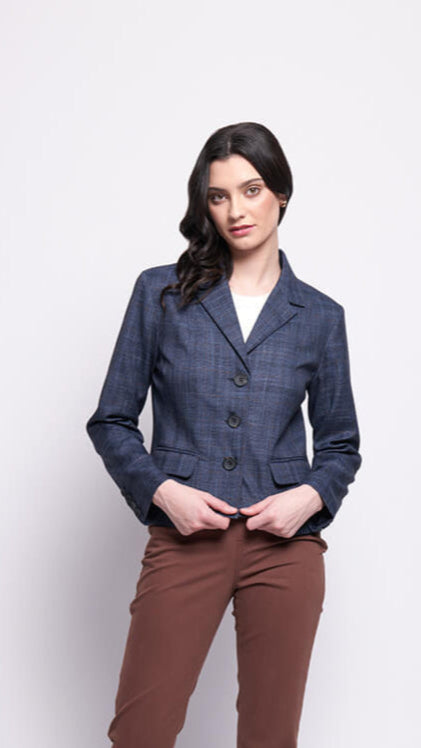Match Maker Jacket - Dark Blue Check