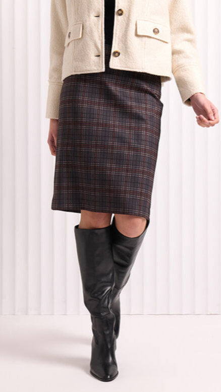 Go To Print Skirt - Check in