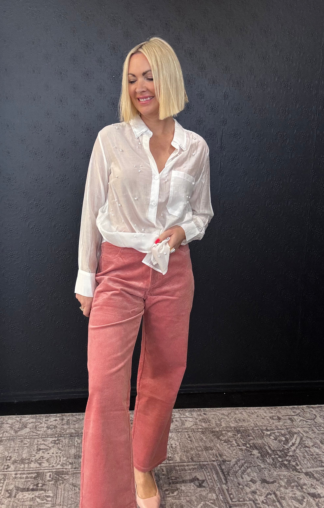 Lucy Stretch Cord Pant - Blush