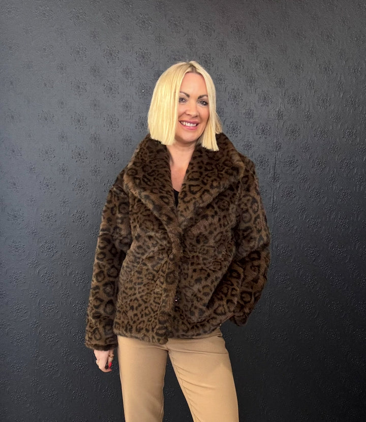 After Dark Faux Fur Jacket - Animal