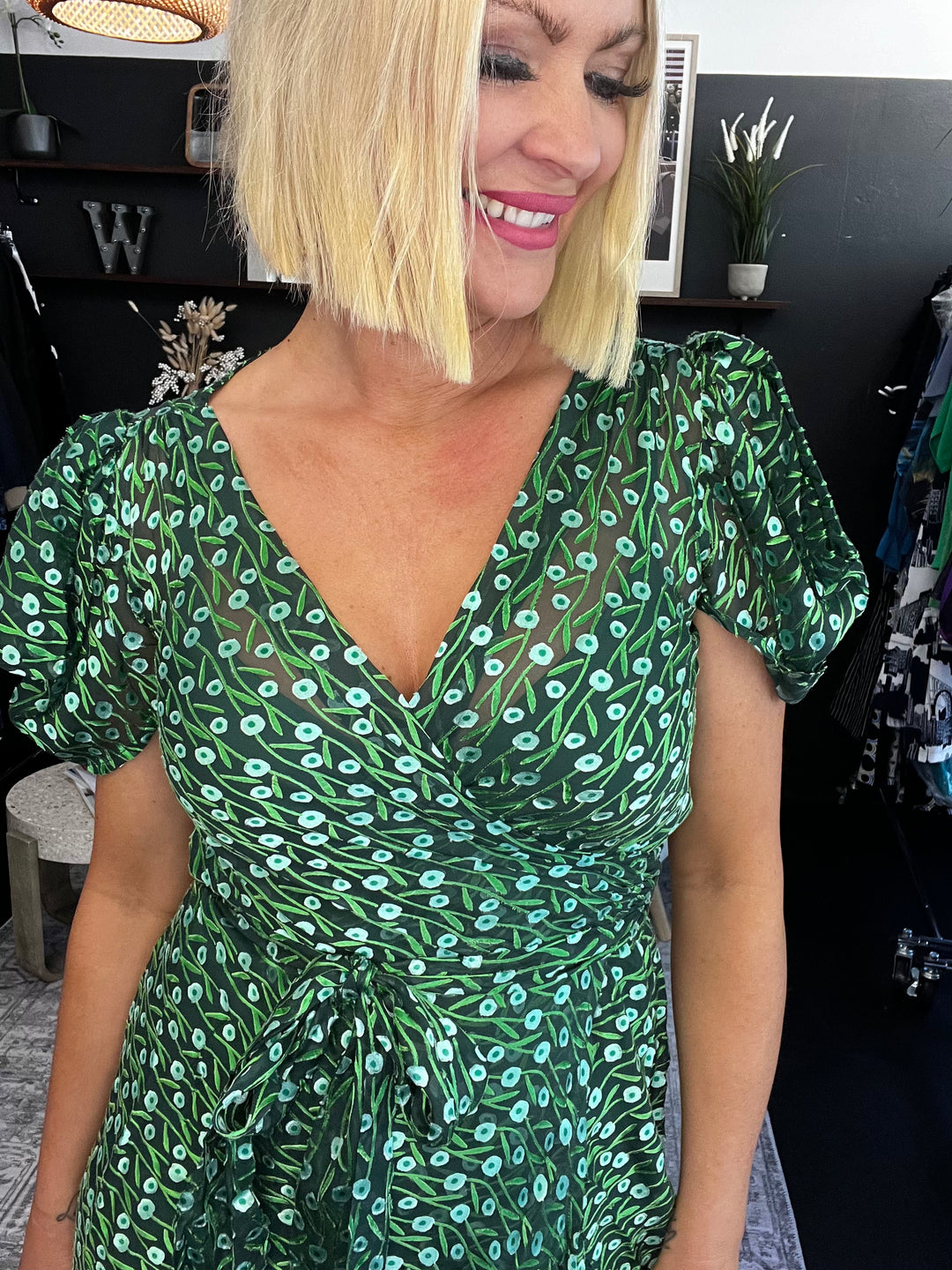 Twilight Shimmer Maxi Dress - Emerald Poppy Size 8