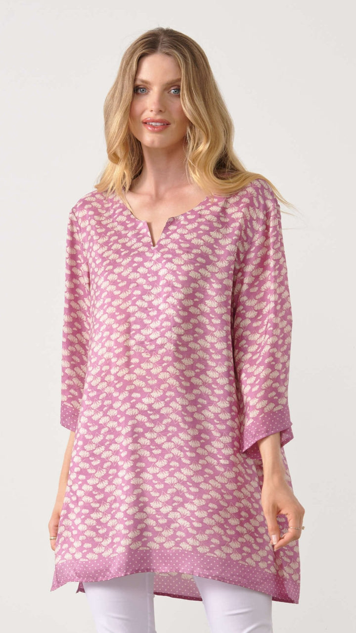 Ginko Leaf Tunic -  Pink Size 16