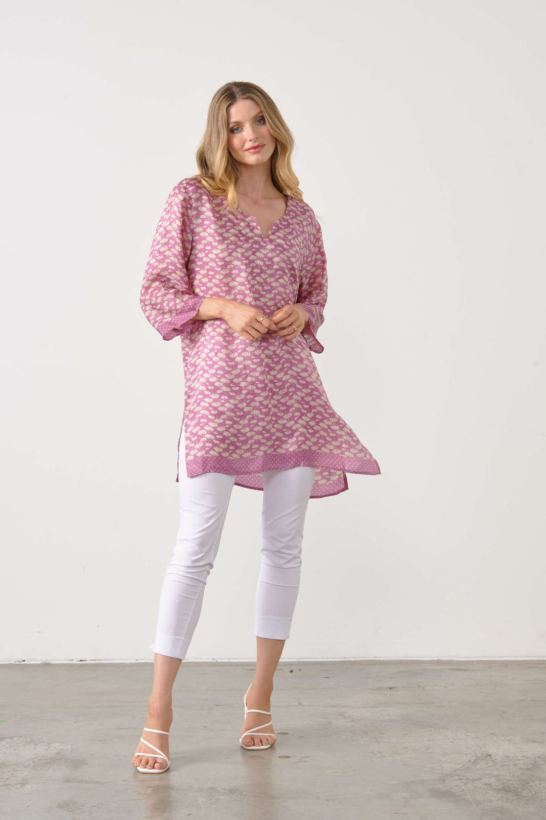 Ginko Leaf Tunic -  Pink Size 16