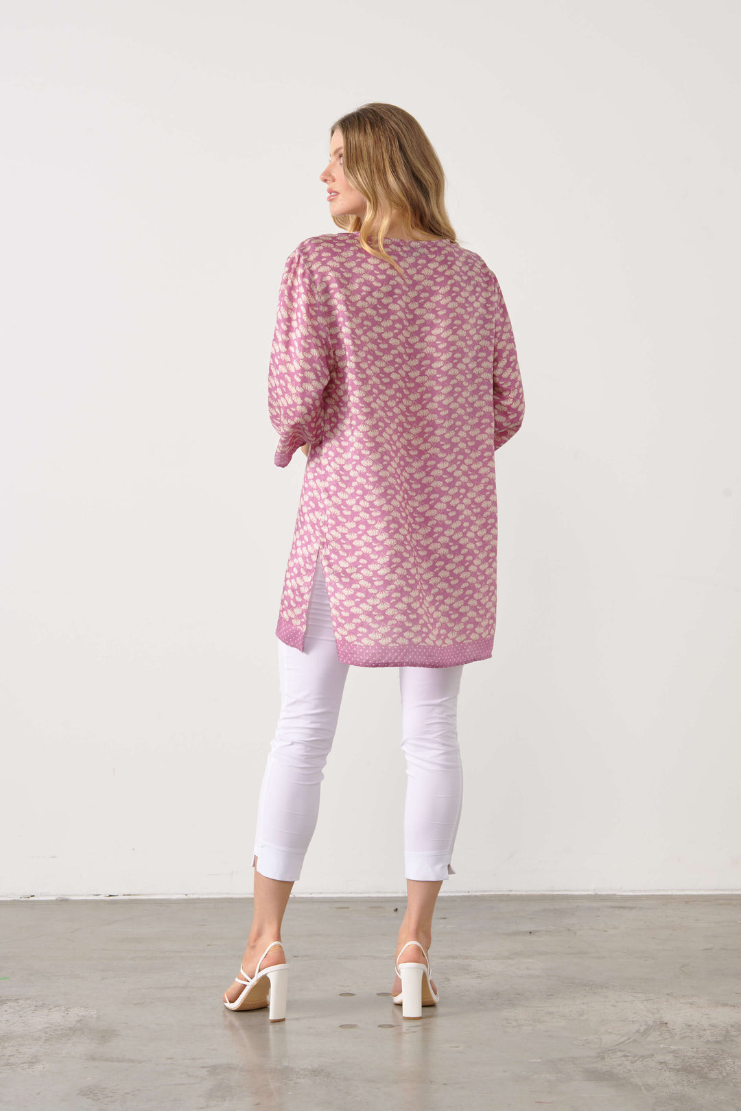 Ginko Leaf Tunic -  Pink Size 16