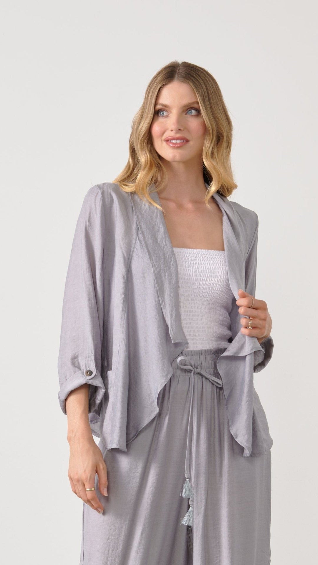 Back Feature Jacket - Silver