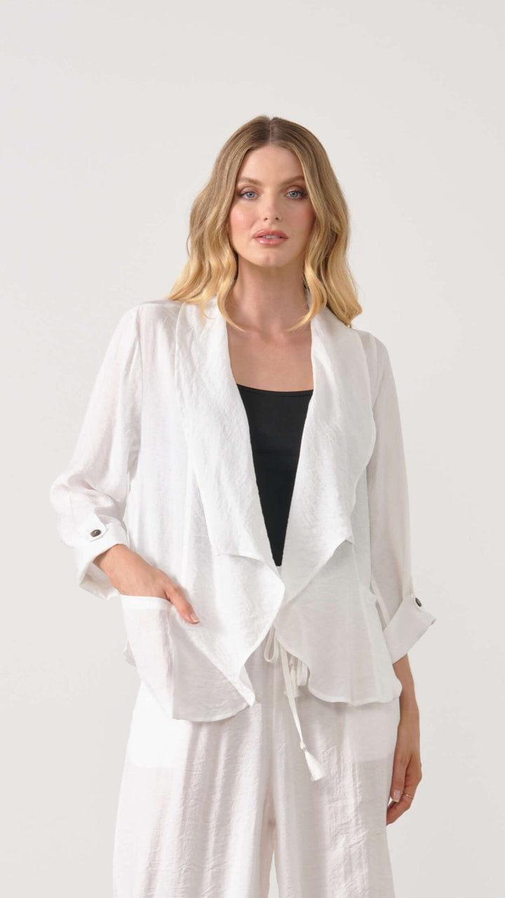 Back Feature Jacket -  Milk White Size 18