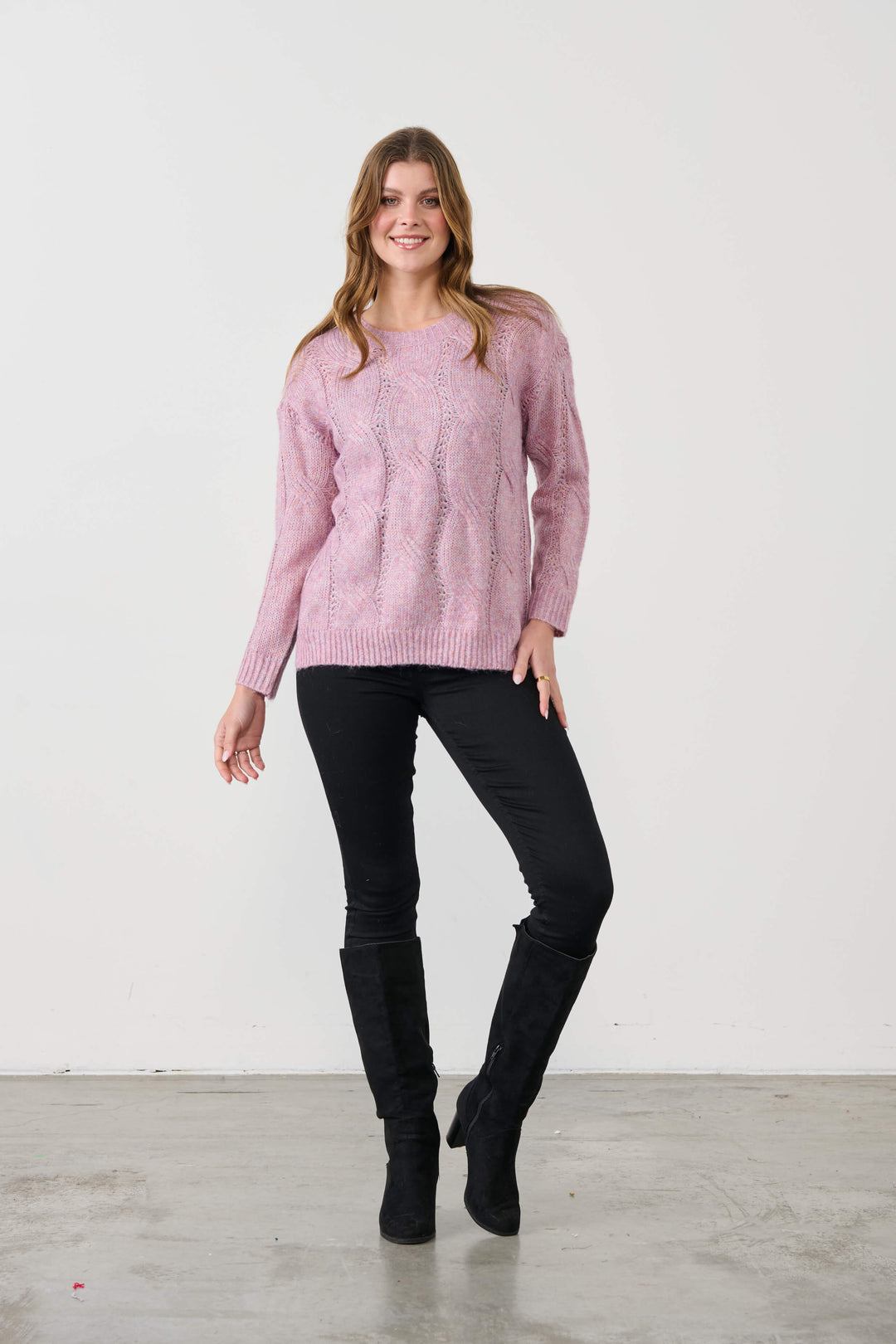 Super Soft Cable Jumper - Pink