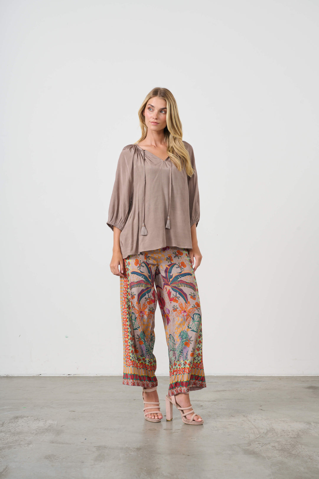Tropical Print Elasticated Back Pant