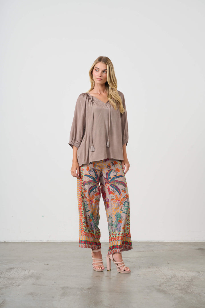 Tropical Print Elasticated Back Pant
