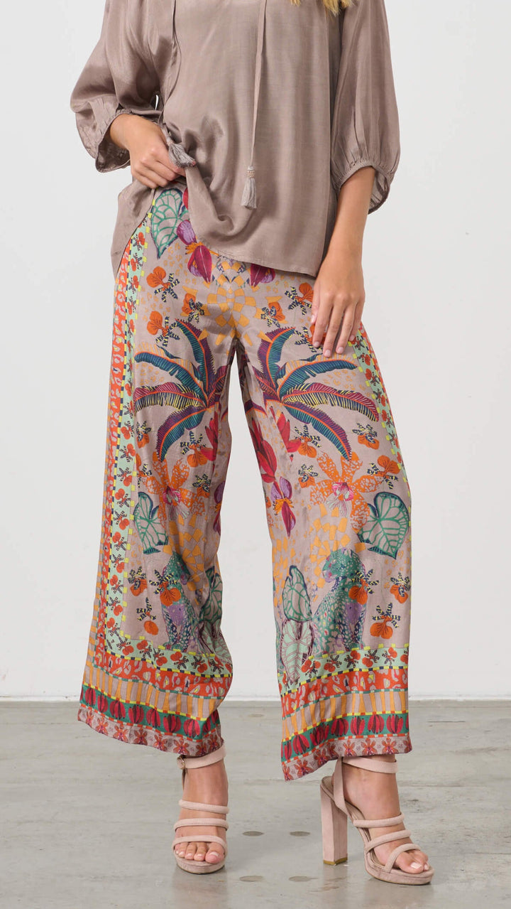 Tropical Print Elasticated Back Pant