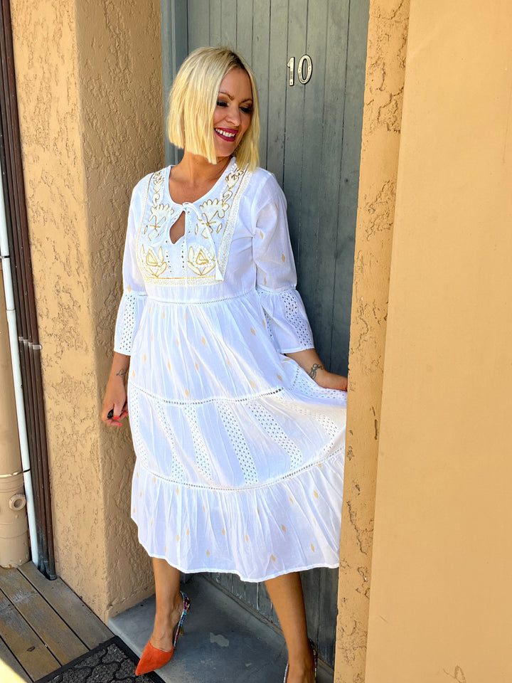 Hana Dress - Gold Thread Size S