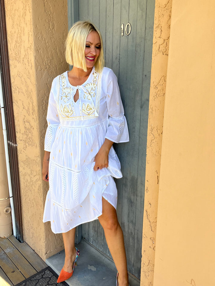 Hana Dress - Gold Thread Size S