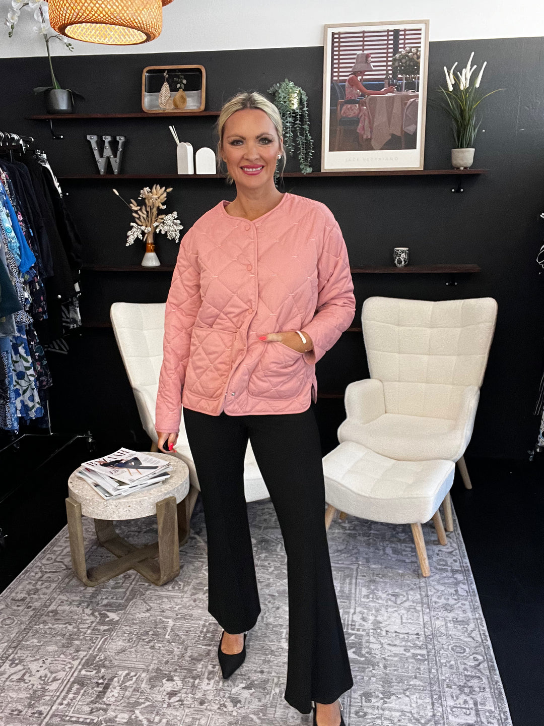 Tic Tac Toe Jacket - Chintz Pink