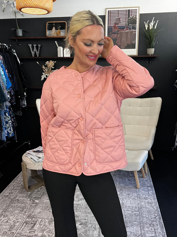Tic Tac Toe Jacket - Chintz Pink