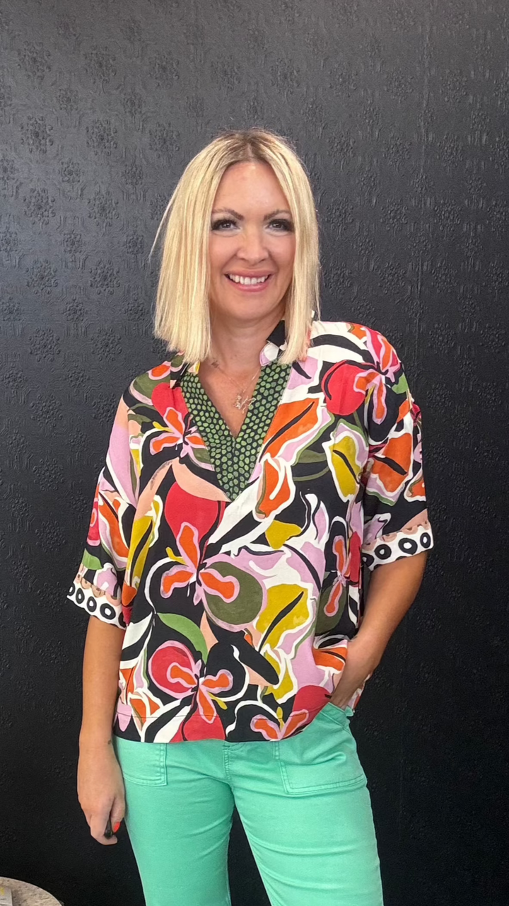 Out Of The Box Top -Perennial Print